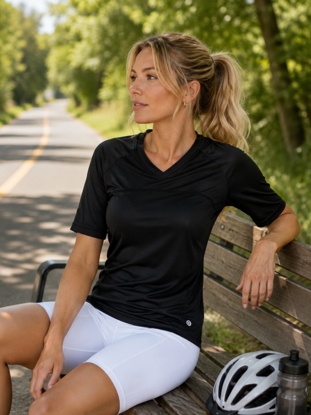 HTO3 Black Women's cycling V-Neck Jersey from Garneau❤️M